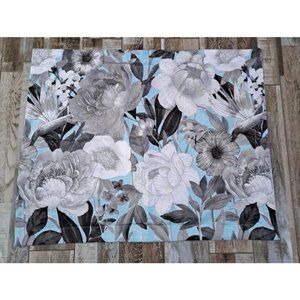Ellison Standard Pillow Sham Turquoise Gray Camellia Flowers Contemporary 24x30